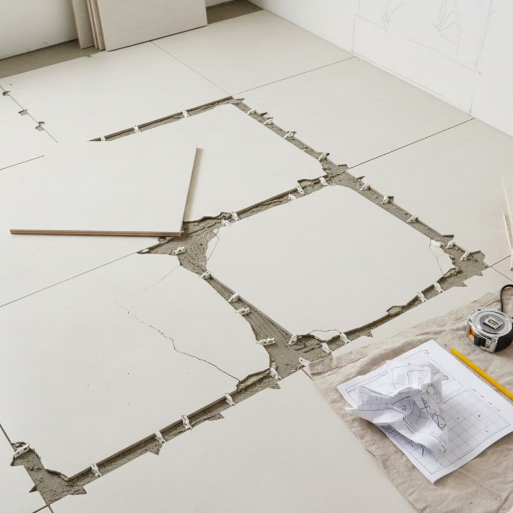 Poor Tile Layout Planning_tile installation